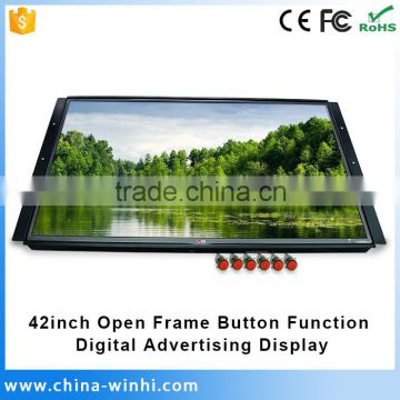 42'' 1080P HD open frame button control lcd digital signage advertising screen