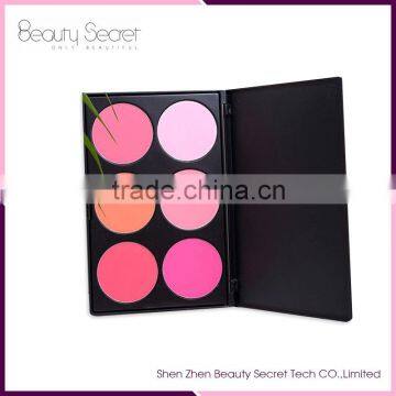 China Factory Cosmetics Blusher Palette 6 Colors Makeup Powder Blusher