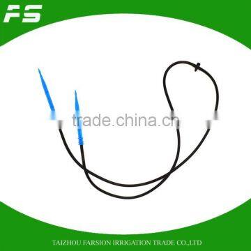 Water Saving Irrigation Two Branches Straight Arrow Dripper Set 50CM PVC Vinyl Hose And Barbed Connectors DN3/5