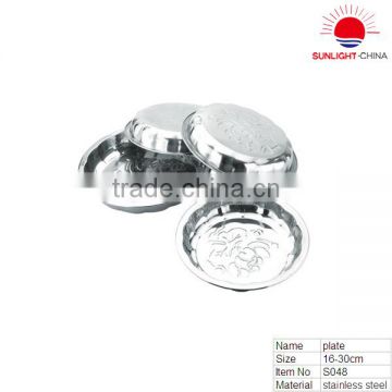 S048 stainless steel dish round plate