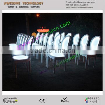 Outdoor illuminated led stool high bar chair for event furniture hire business