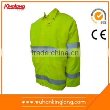High visibility traffic clothing with fleece inner reflective Winter yellow safety jacket