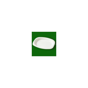 Sugarcane pulp small oval plate
