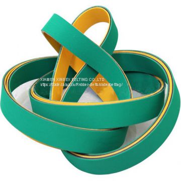 High Speed Nylon Sandwich Flat Power Rubber Transmission Belts Design Type Yellow/Green