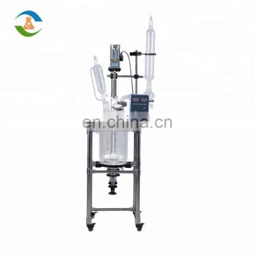 Factory Wholesale 5L 10L 20L Dual Jacketed Chemical Glass Reactor