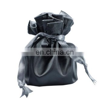 reversible gray satin jewelry roll bag
