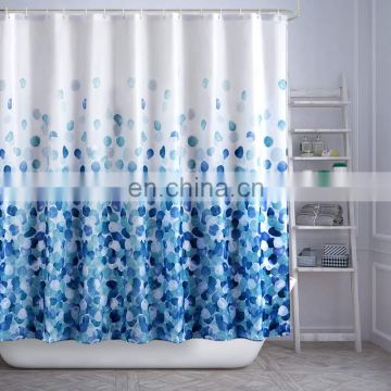 Custom printing hookless polyester curtain fabric shower curtains