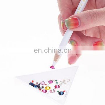 White Rhinestones Picker Pencil Wax Crystal Pen Nail Art Gem Setter Pen Pick Up Tool