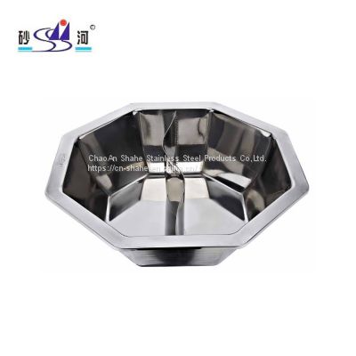 stainless steel cookware soup pot with divider available induction cooker，made in China