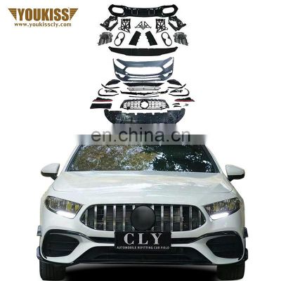 Genuine Accessories Car Bumpers For Benz A-Class W177 Modified A45 AMG Front Rear Bumper Grille Rear Lip Exhaust Pipe Body Kits