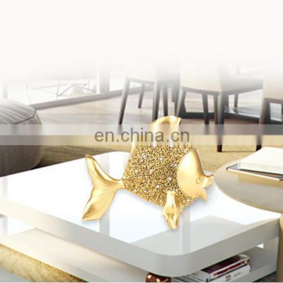 Resin or brass copper metal gold silver kissing fish European style exquisite TV cabinet wine cabinet home animal ornament