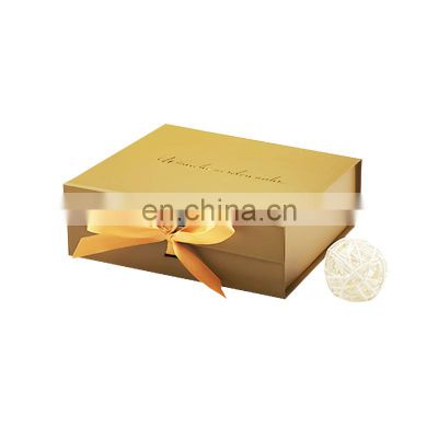 Wholesale custom logo Gold  folding box gift packaging