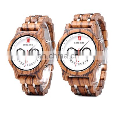 Top Brand Wholesale Wooden Watch Stainless Steel with Wood Luxury Wristwatch Low MOQ Stock Watch