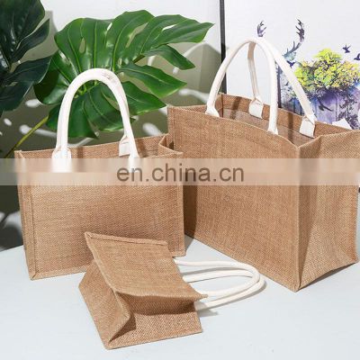 Affordable Latest Shopping Outdoor Little Brown Custom Hand Small Recycle Jute Gift Bag