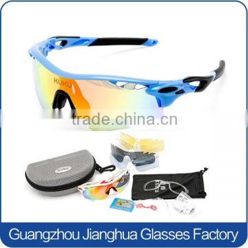 Interchangeable 5 lens cycling anti blue light glasses with RX insert