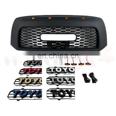 Auto parts body kit badge front grille with light for tundra 2007 2008 2009