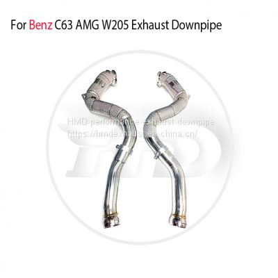 Exhaust Manifold Downpipe for Benz C63 AMG W205 Car Accessories With Catalytic converter Header Without cat pipe whatsapp008618023549615