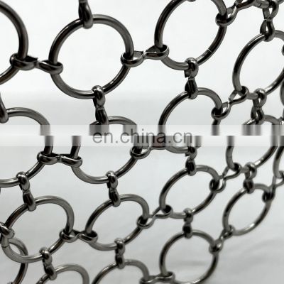 Decorative stainless steel ring mesh curtain for space divider