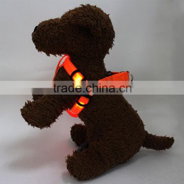 LED light chest strap pet dog harness glow leash chest flashing pet harness