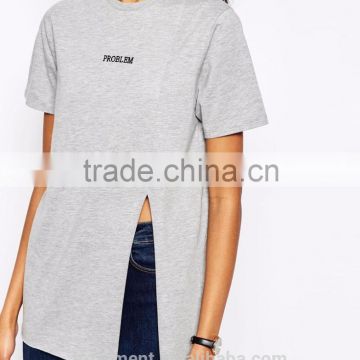 Problem blank grey t-shirts soft girl dress design for women casual wear
