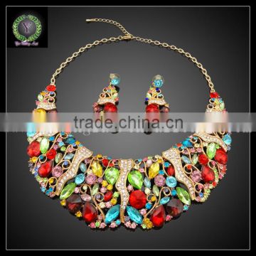 African Crystal Beads Jewelry Necklace And Earring Sets KHK717