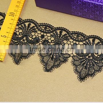 High quality cheap and chantilly factory sale black Heavy African polyester material Lace trims                        
                                                Quality Choice
