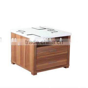 Mable top wooden end table