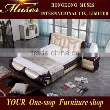 2015 New modern leather bed SY1006