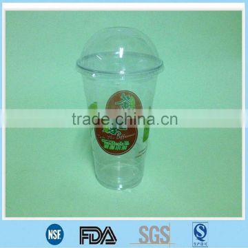 PET clear plastic cups with PET flat and dome lids