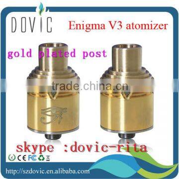 The latest e cig atomizer brass enigma v3 atomizer deep engraved logo enigma v3