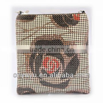 Silk-printed aluminium mesh zipper key wallets phone purse