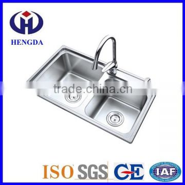 Kitchen stainless steel Sink with two pool