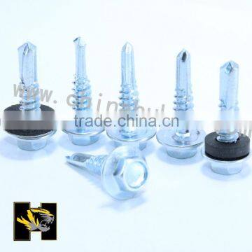 Galvanized zinc hex truss head self drilling screw from China