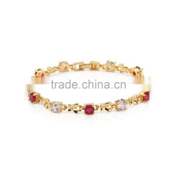 Fashionable cubic zircon bracelet stud cute butterfly shape yellow gold plated women's jewelry