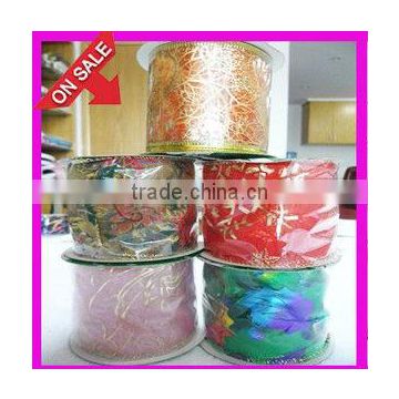 100% polyester wired christmas ribbon