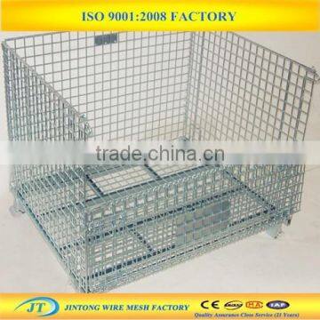 foldable galvanized storage cage with wheels