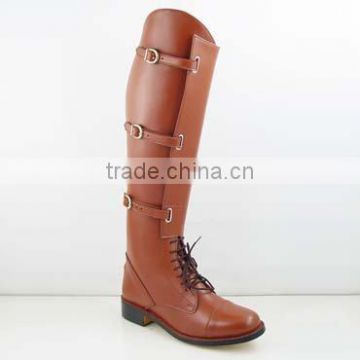 FIELD TALL BOOTS LEATHER 3 BUCKLE EQUESTRIAN ENGLISH HORSE RIDING