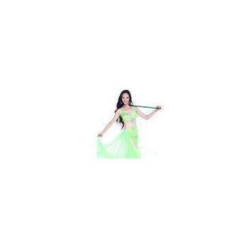 Green Lady Egyptian Belly Dance Costumes for Performance with Glossy Beads / Diamonds
