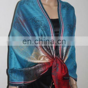 JDP-241_10# colorful 100% polyester pashmina with metallic design women hijab