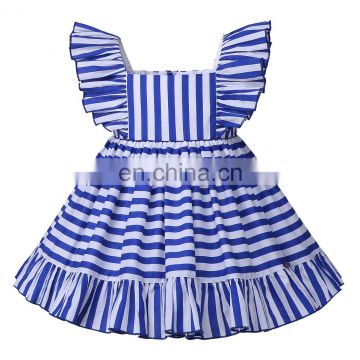 Instyle Stripe Blue Summer Clothes Girls Dresses Girls Costume Child Sweet Girl T-Shirt