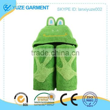 fancy children cotton towels with green frog hood
