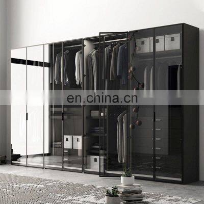 New Bedroom furniture set glass door wardrobe closet Modern wardrobe with organizer