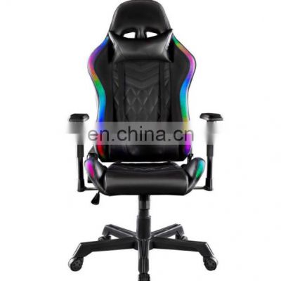 Wholesale Cheap Price Modern Home Office Furniture Footrest Recliner RGB Light Fabric Swivel Ergonomic Massage Gaming Chair