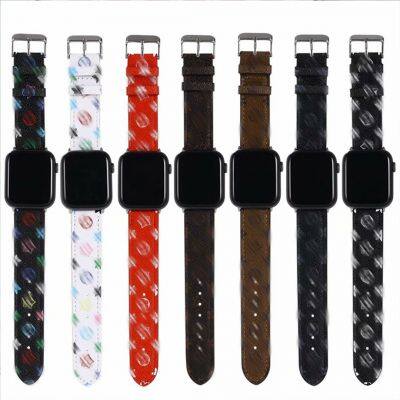 Luxury design for apple watch bands Leather material watch strap for watch series 6 5 4 3 2 1 44mm 42mm 40mm 38mm band