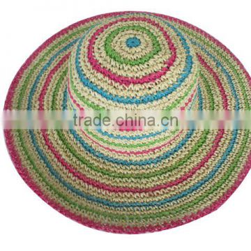 new fashion wholesale ladies colourful handweave straw floppy hat
