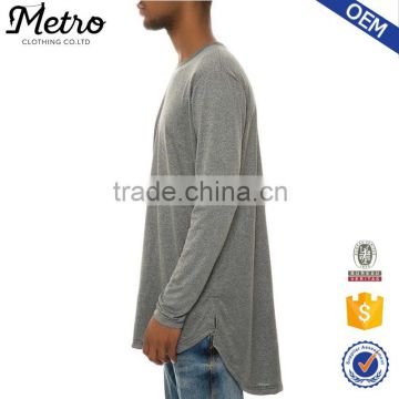 Wholesale Mens Plain Extended Long Sleeve T shirts