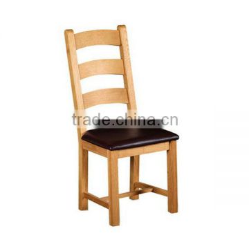 RCH-4041 Dark Brown Leather Seat Solid Oak Dining Chair