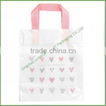Custom Printed Square Bottom Plastic Bags with Handle for Clothes