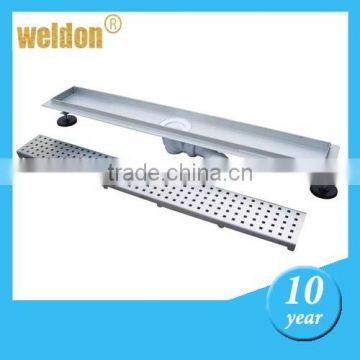 Weldon Stainless Steel Linear Shower Drain with Tile Insert Grate