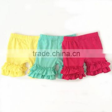 2016 boutique baby icing ruffle shorts fancy solid color shorts girl icing ruffle shorts